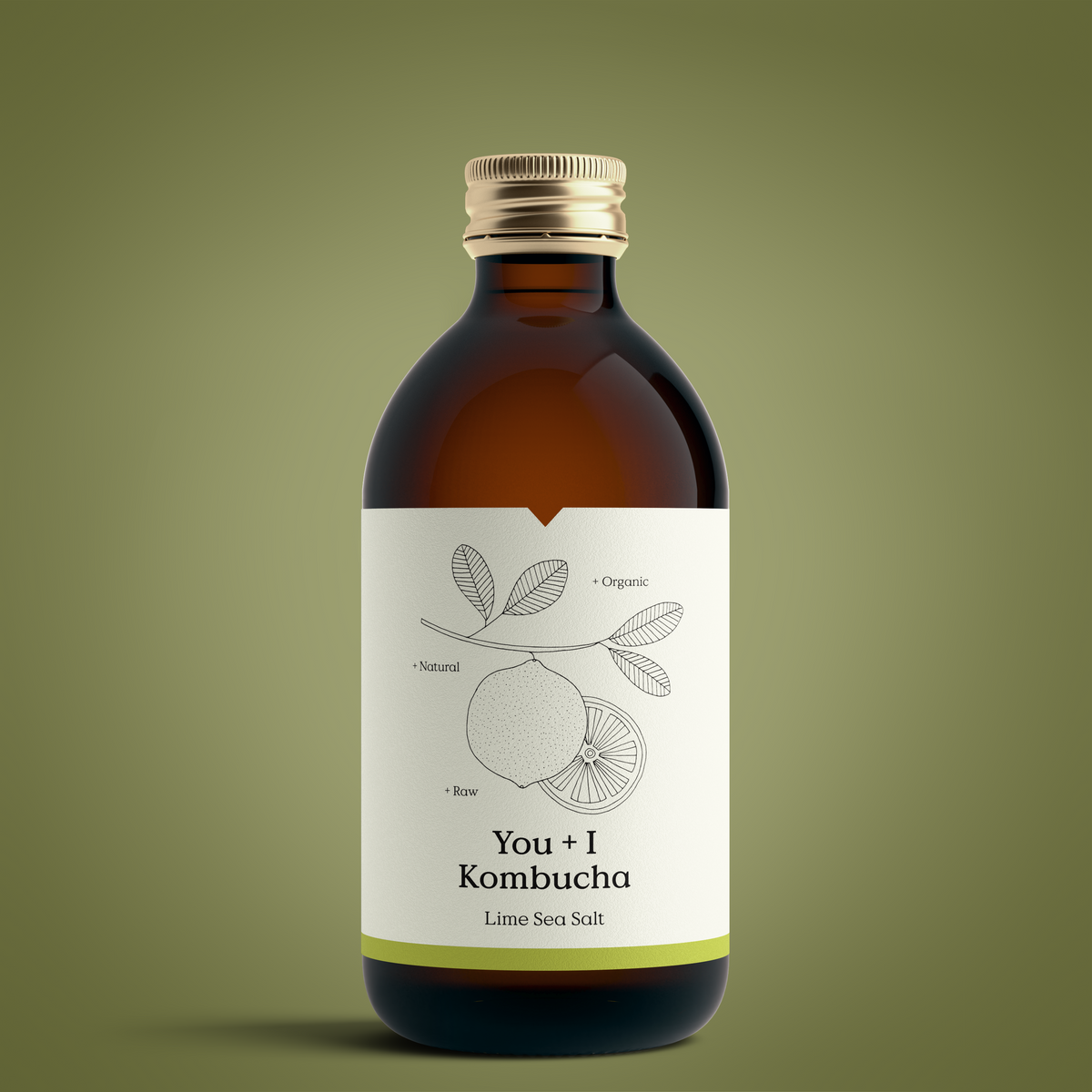 Bottle of You + I Lime Sea Salt kombucha